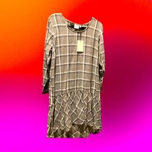 ASOS plaid hi-lo dress with long sleeves